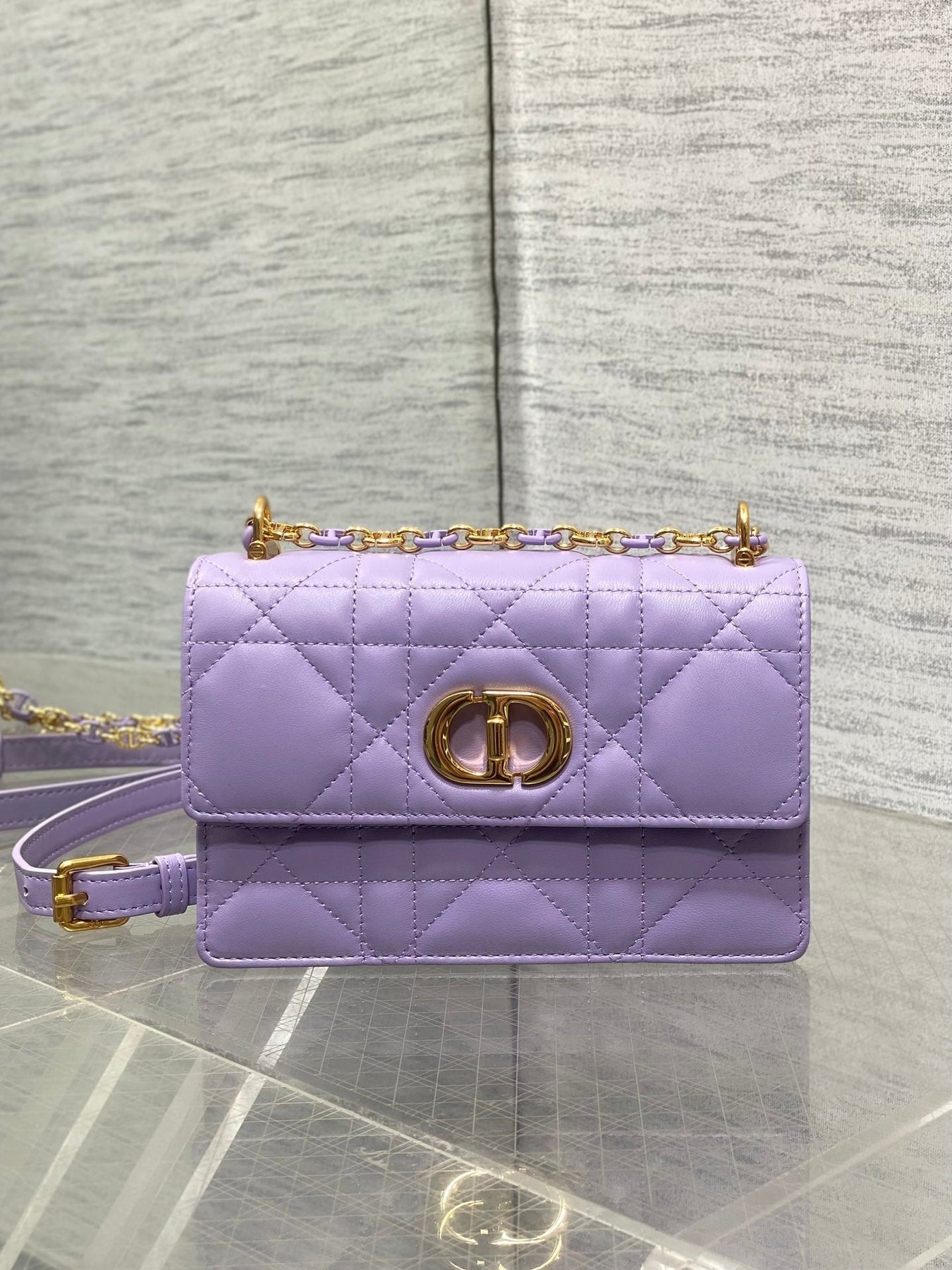 MISS CARO MINI BAG 17 IN BABY PURPLE MACROCANNAGE LAMBSKIN