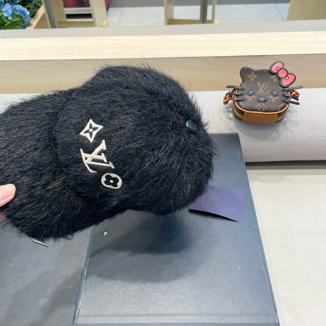 BASEBALL CAP IN BLACK RABBIT FUR 434936