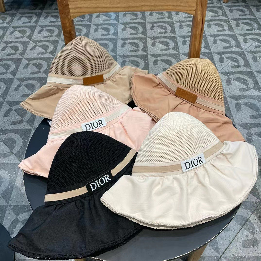 BUFF BEIGE STRAW BUCKET HAT WITH BOW FABRIC BORDER 439648