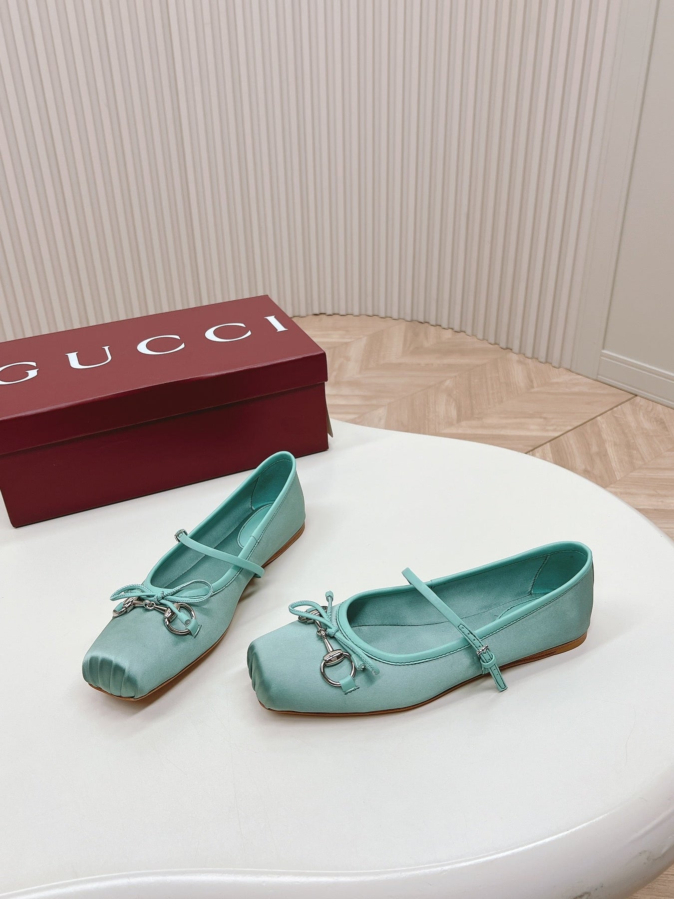 GG BALLET FLAT ARCTIC SILK