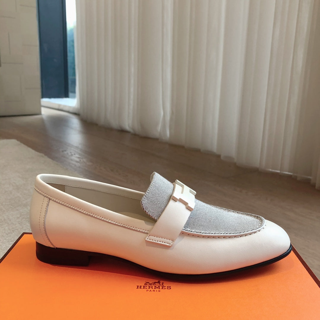 PARIS LOAFER WHITE MIX LIGHT GRAY CALFSKIN
