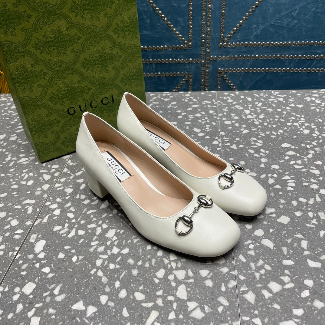 HIGH PUMP 55MM IN WHITE SHEEPSKIN