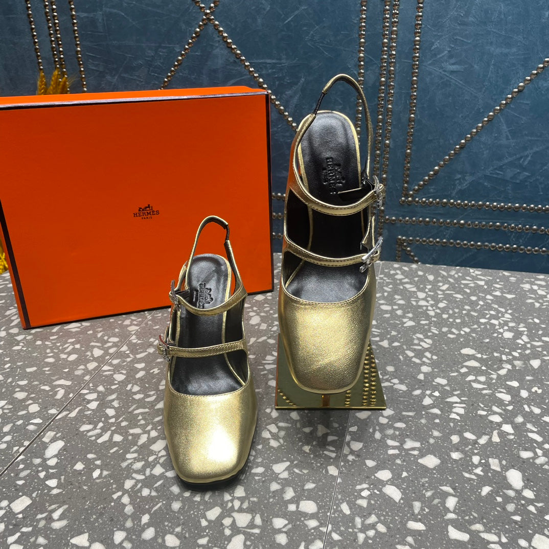 JACKIE 80 MM PUMP IN LIGHT GOLD CALFSKIN