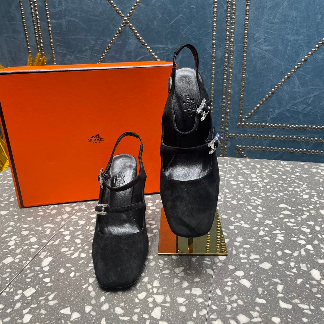 JACKIE 80 MM PUMP IN BLACK SUEDE