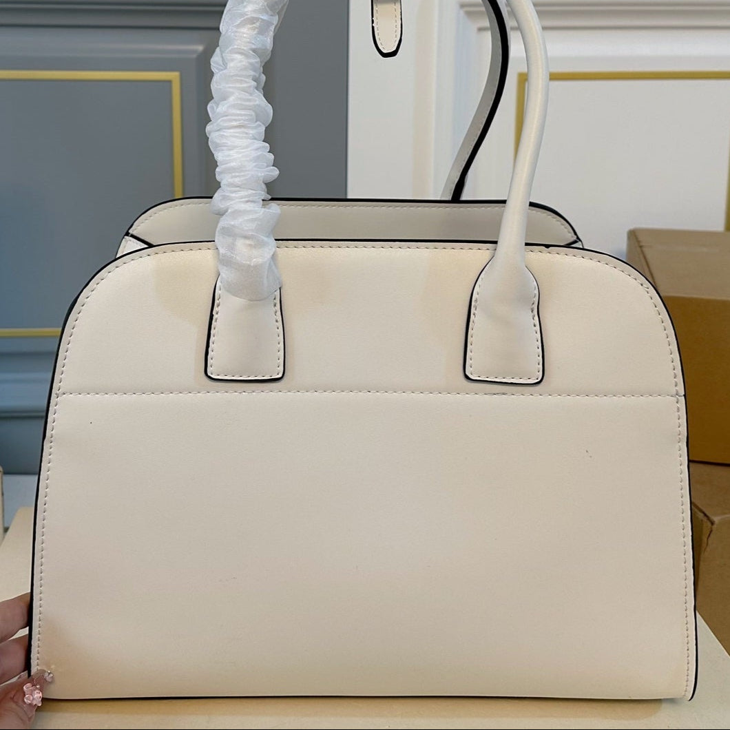 GALLERIA TOP HANDLE BAG 32 IN OFF WHITE SAFFIANO LEATHER