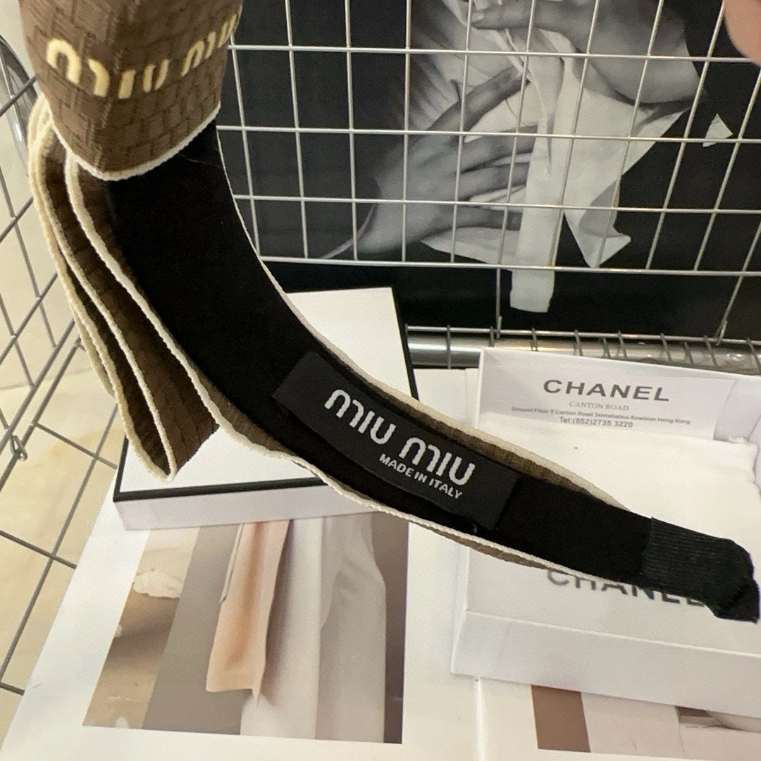 BOW HEADBAND IN BROWN BEAR KNITTED WOOL FABRIC 410871