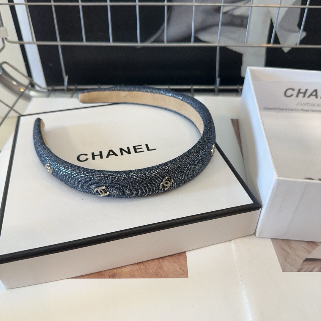 BLACK DENIM FABRIC HAIRBAND 423664