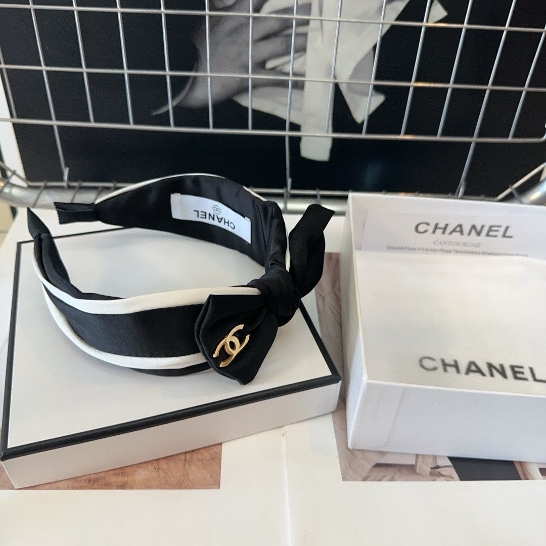 BLACK MIX WHITE FABRIC HAIRBAND 432881