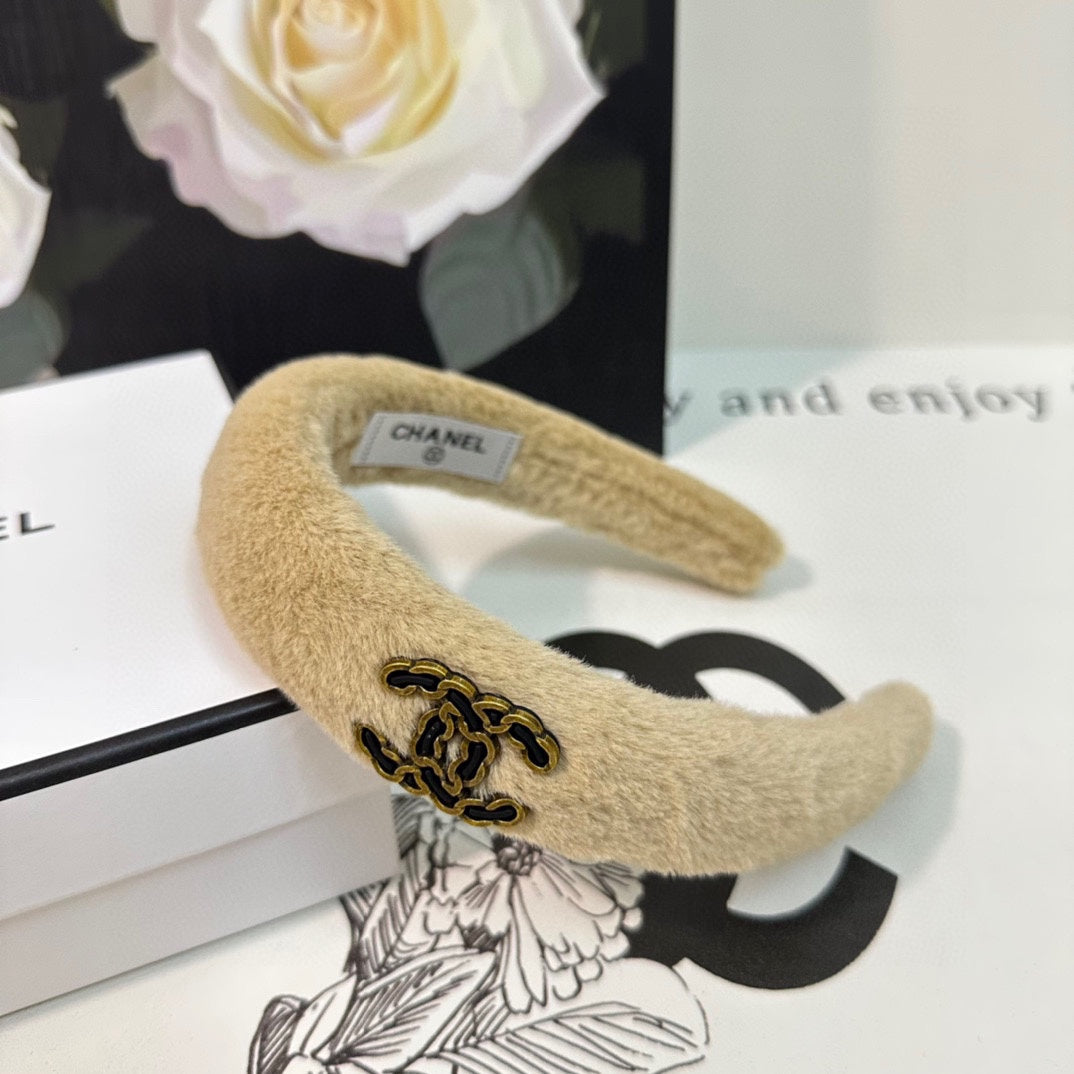 BISCOTTI YELLOW SHEARLING HEADBAND 151382