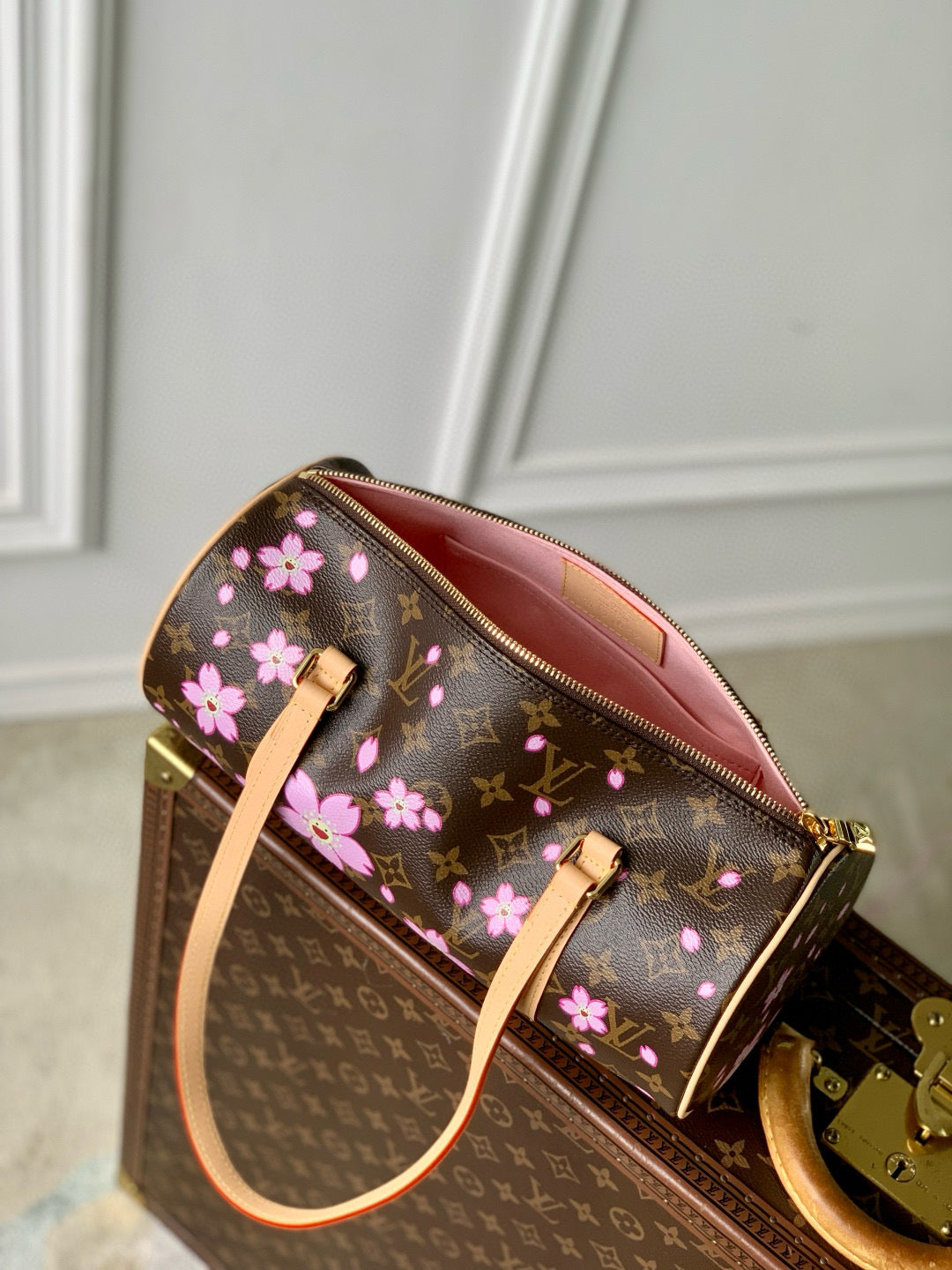 PAPILLON CHERRY BLOSSOM 27 IN SAKURA BROWN MONOGRAM COATED CANVAS