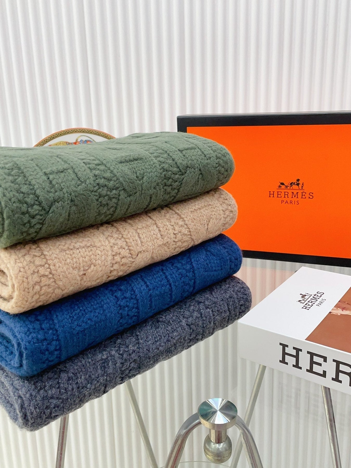 FAUBOURG MUFFLER 170 CM IN HUNTER GREEN CASHMERE