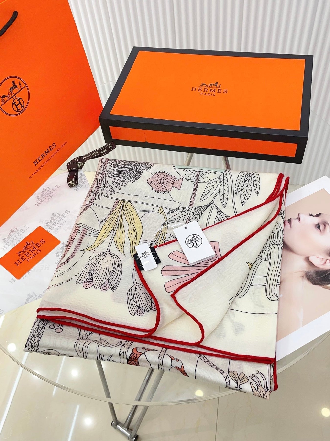 PRECIOUS PARADISE SCARF 135 CM IN COLORFUL CASHMERE AND SILK 379790