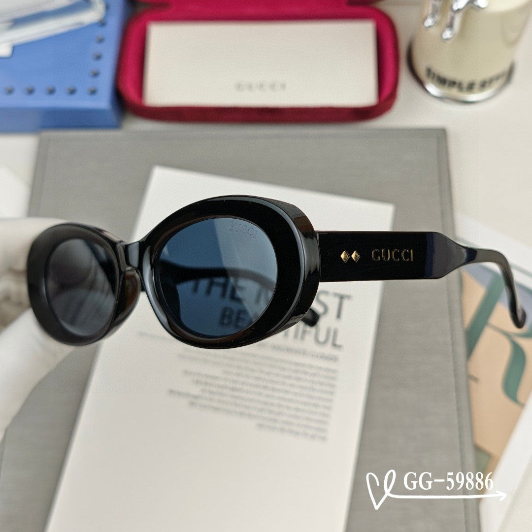 OVAL FRAME SUNGLASSES 59886 IN ACETATE