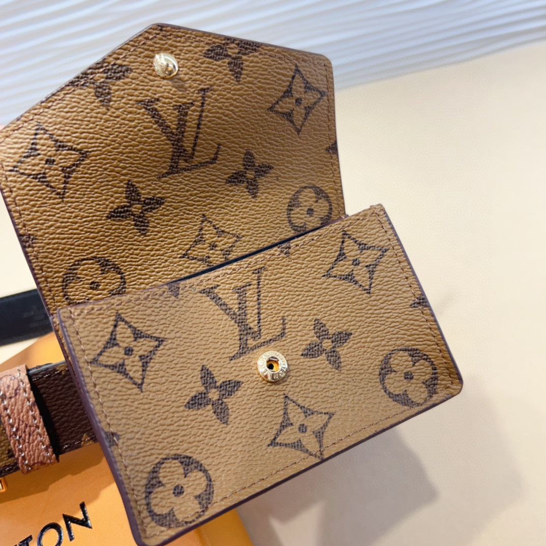 LV MULTI POCKET 30MM BELT IN CAMEL BROWN MONOGRAM CALFSKIN SILVER HARDWARE