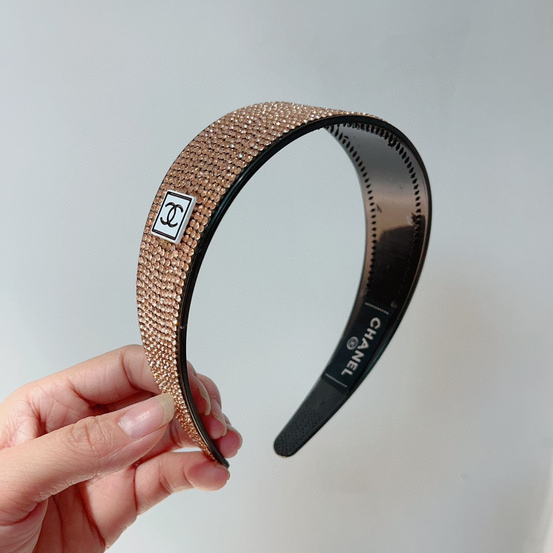 BROWN WITH CRYSTALS HAIRBAND RESIN FOR WOMEN 124677