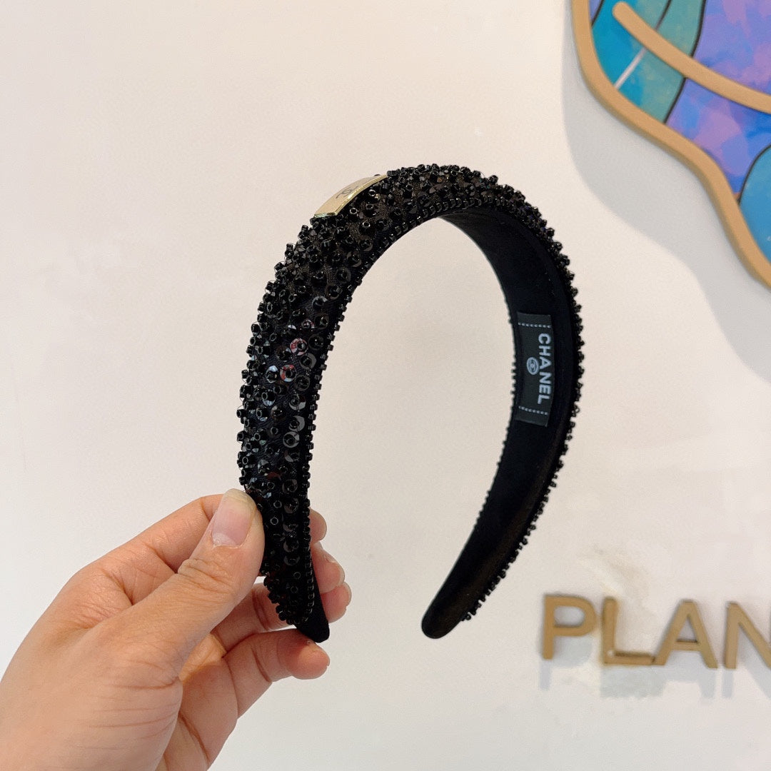 BLACK FABRIC WITH SEQUINS HAIRBAND 412430