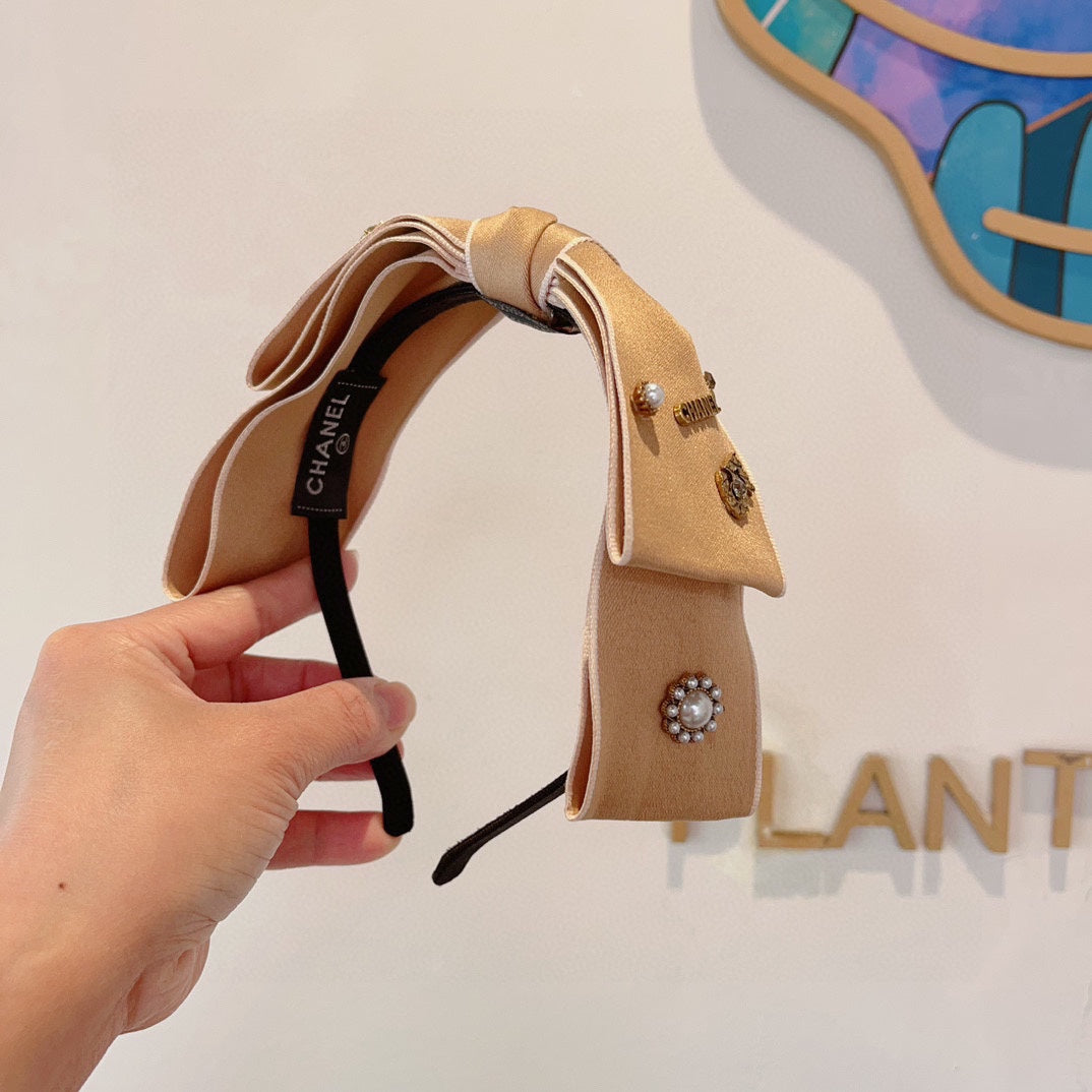 CAMEL BROWN SILK HAIRBAND 417315