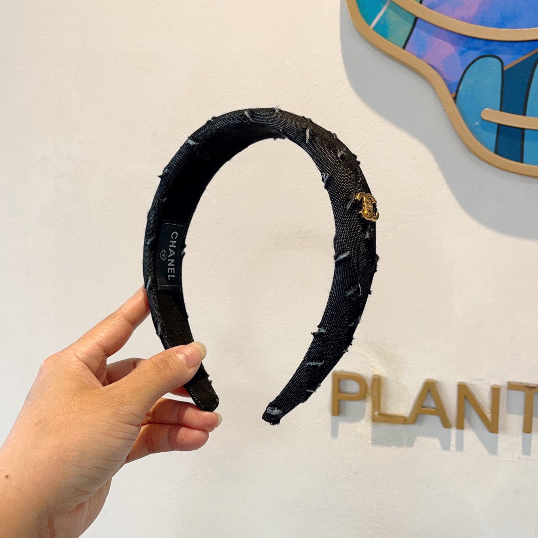 BLACK DENIM FABRIC HAIRBAND 432769