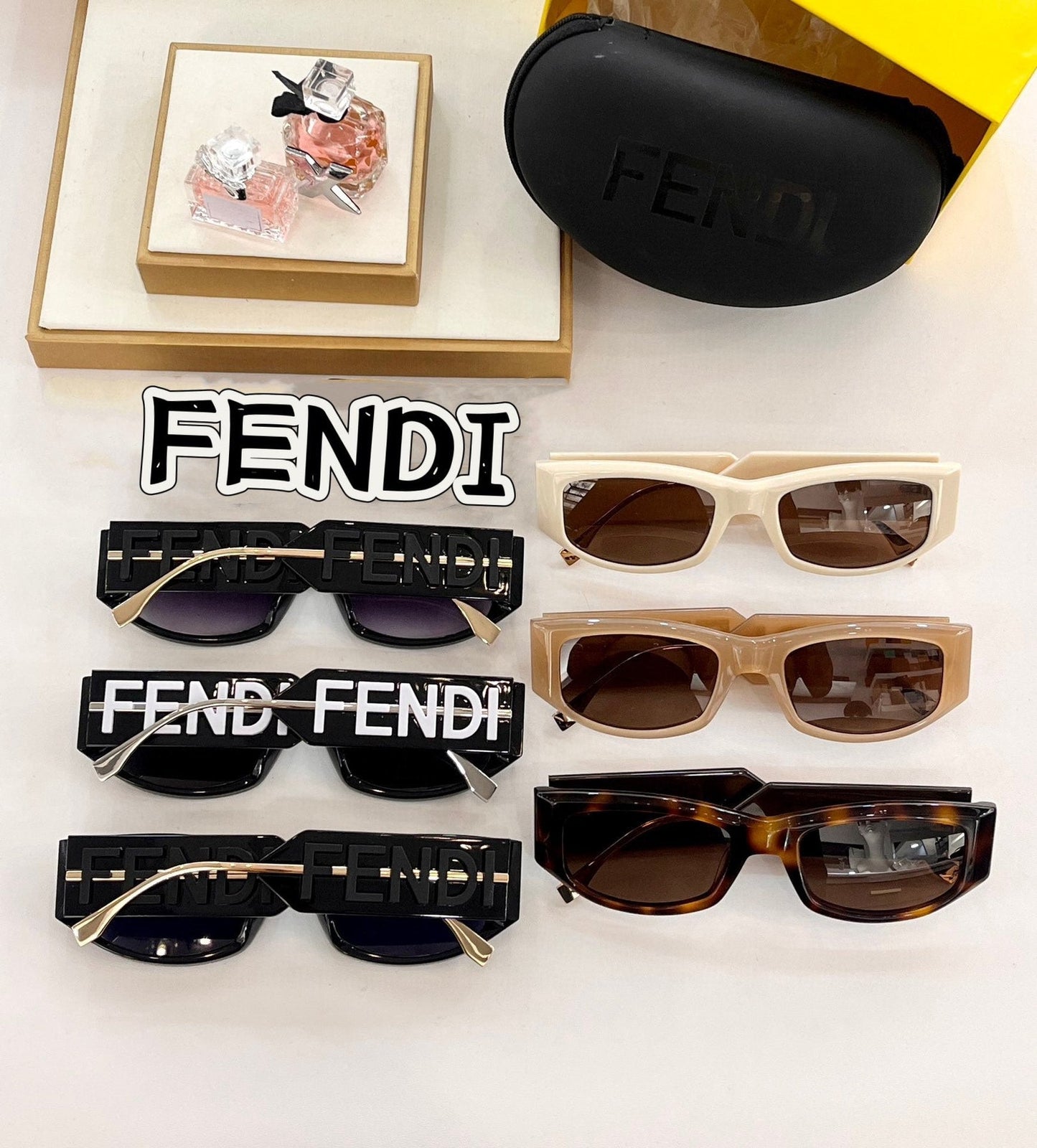 EMBOSSED LOGO ROMA RECTANGULAR FRAME SUNGLASSES FE40108U IN ACETATE