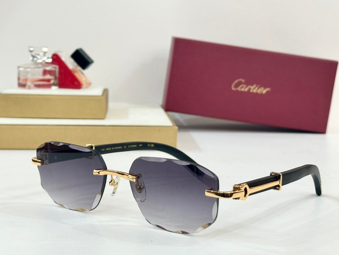 C DE GEOMETRIC FRAME SUNGLASSES CT0606S IN METAL AND WOODEN