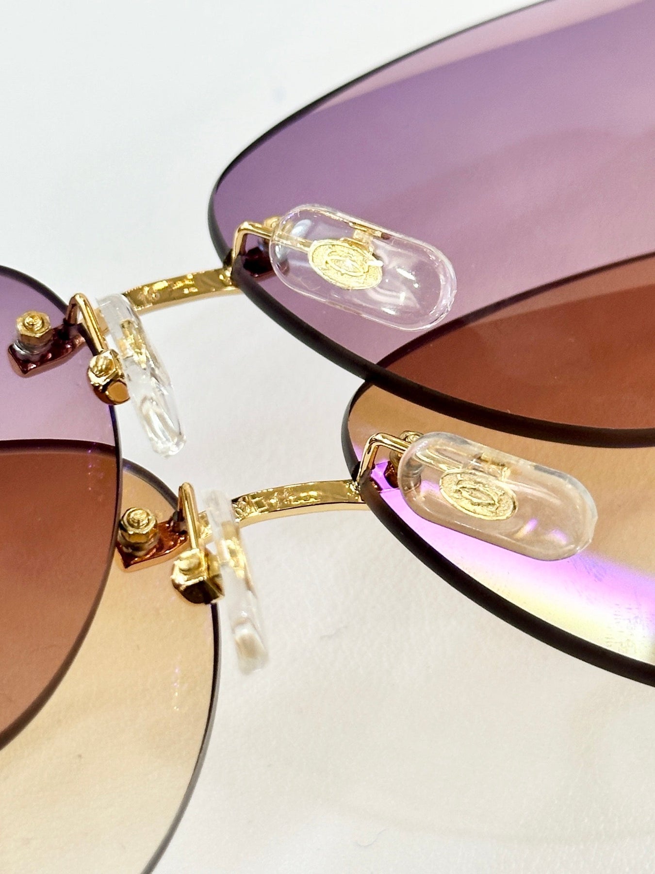 PANTHÈRE RIMLESS TRIANGLE FRAME SUNGLASSES  570457 IN METAL