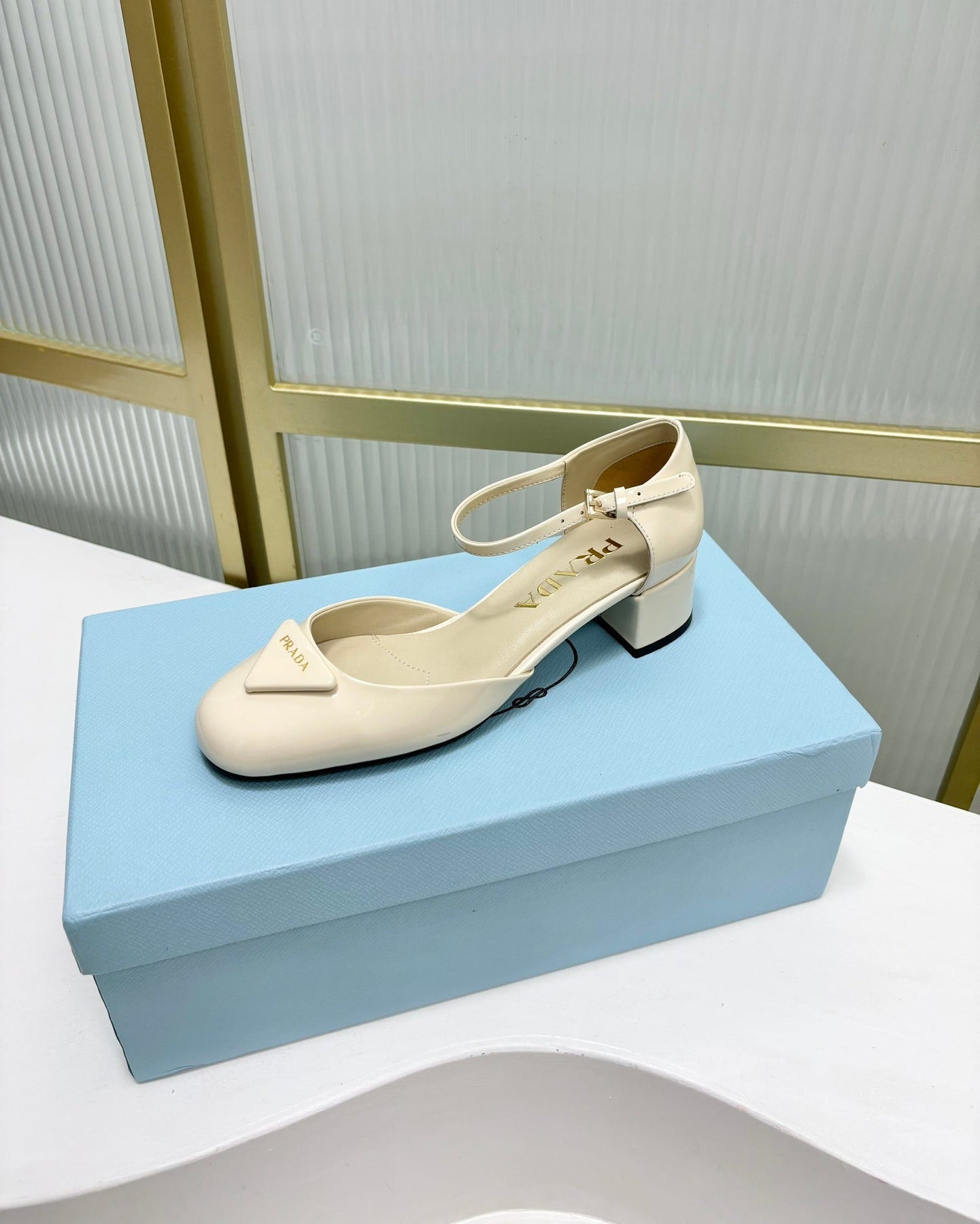 PRA MARY JANE PUMPS CREAMY WHITE CALFSKIN
