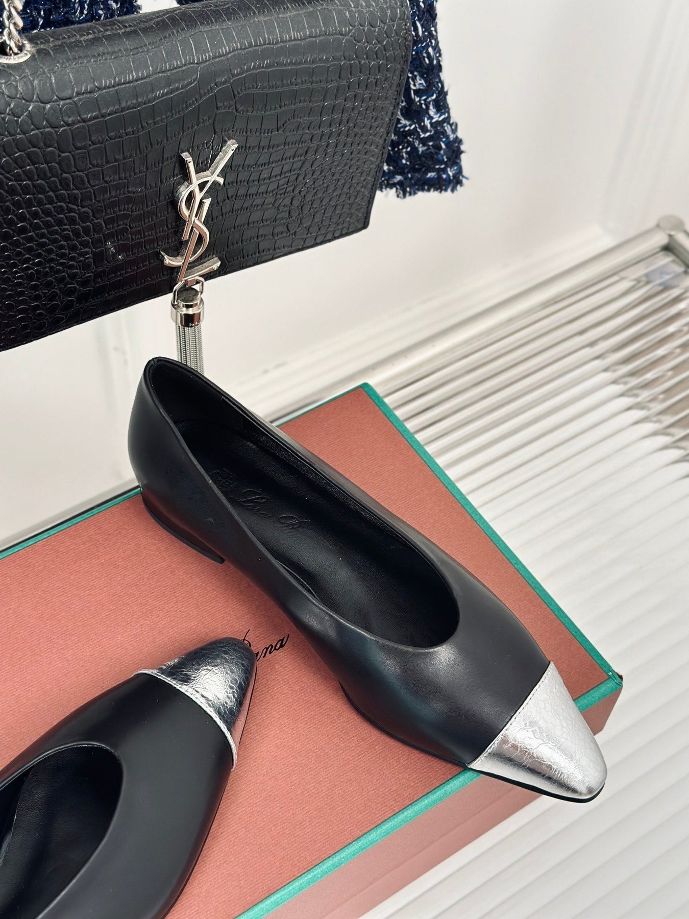 LP REBECCA BALLET FLATS BLACK WAXED LEATHER