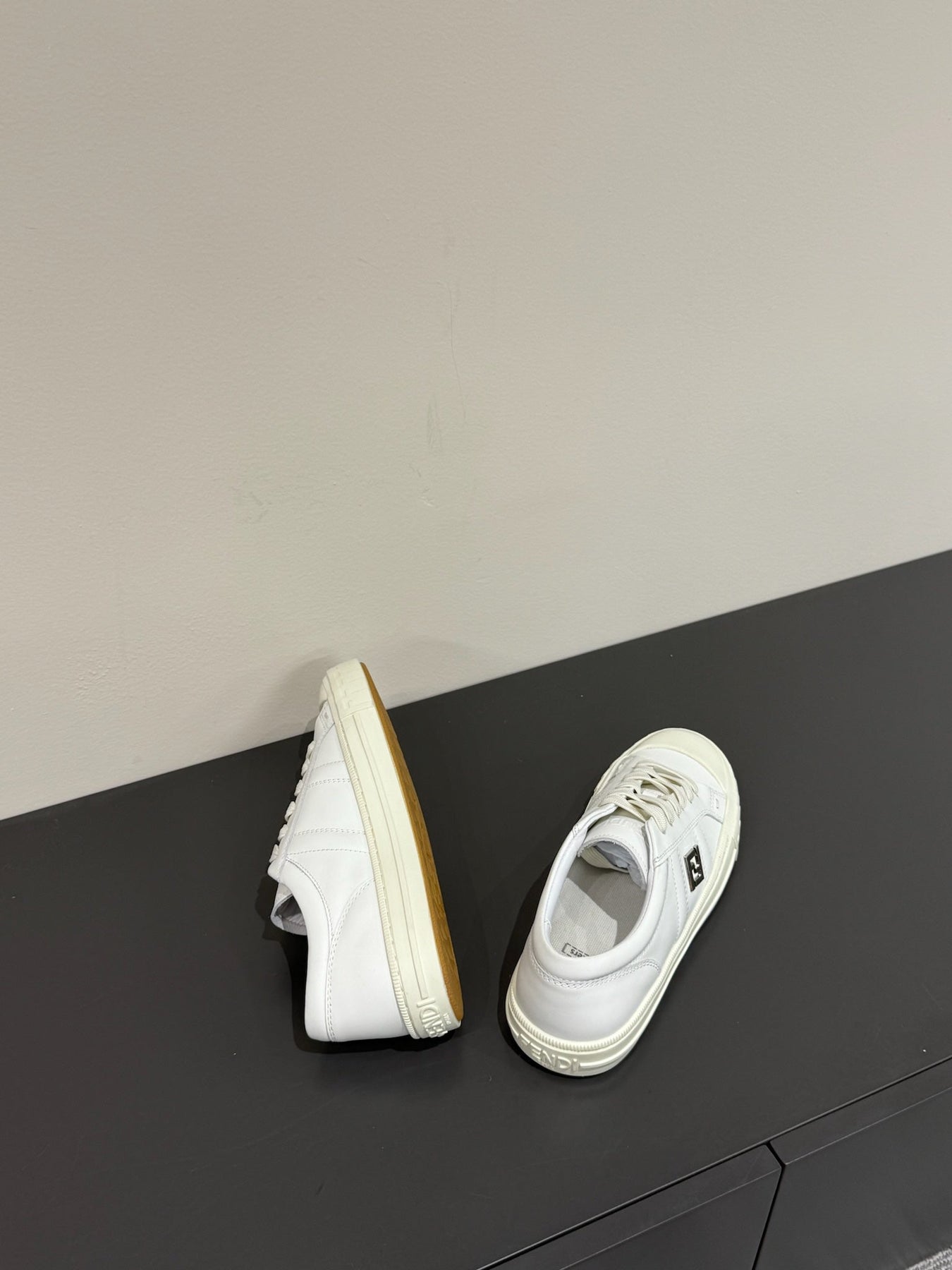 FF TRAINER SNEAKER IN WHITE CALFSKIN
