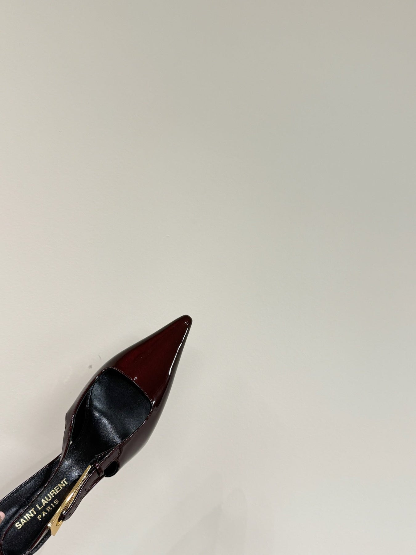 LEE SLINGBACK PUMPS 75 MM IN BURGUNDY RED PATENT CALFSKIN