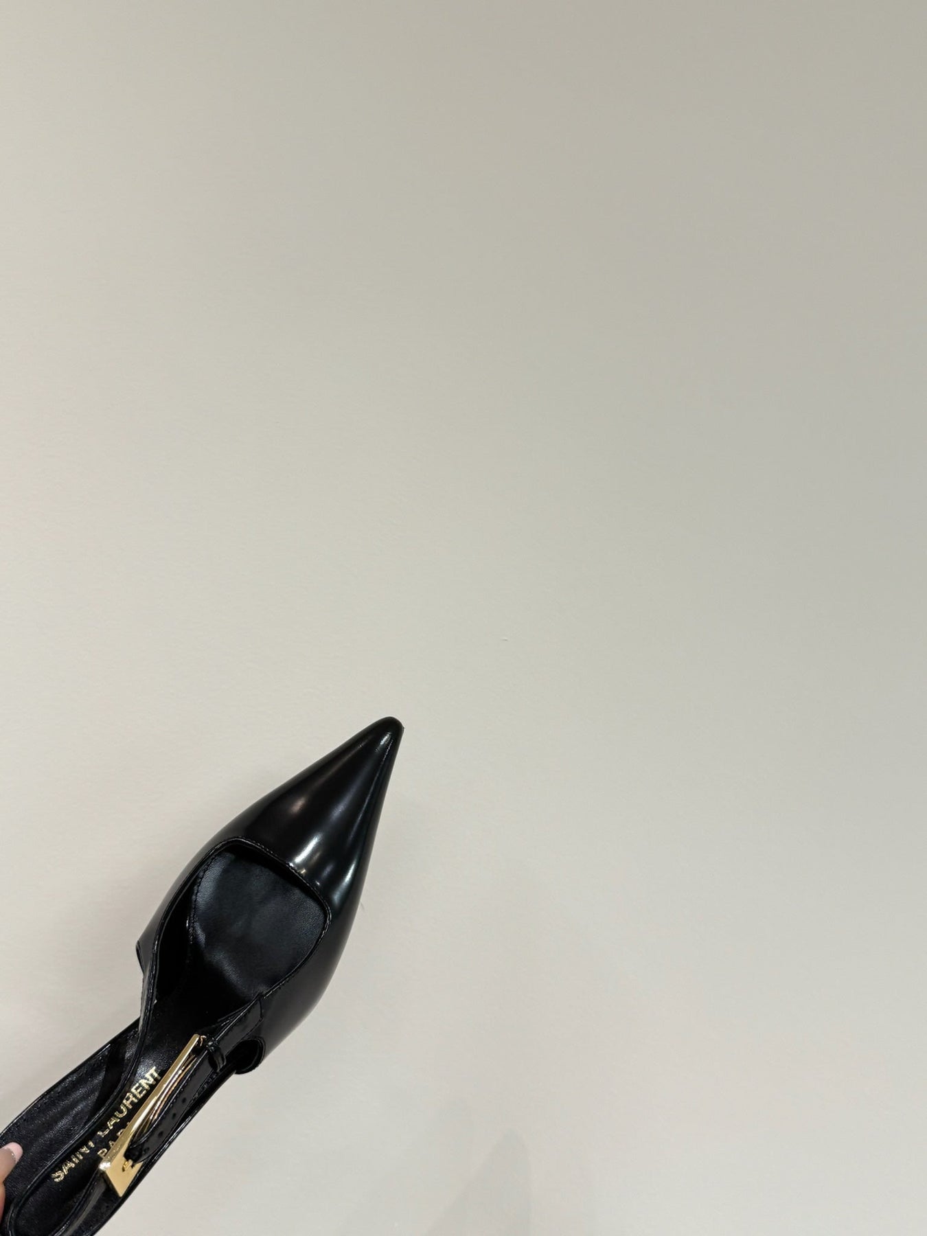 LEE SLINGBACK PUMPS 75 MM IN BLACK PATENT CALFSKIN