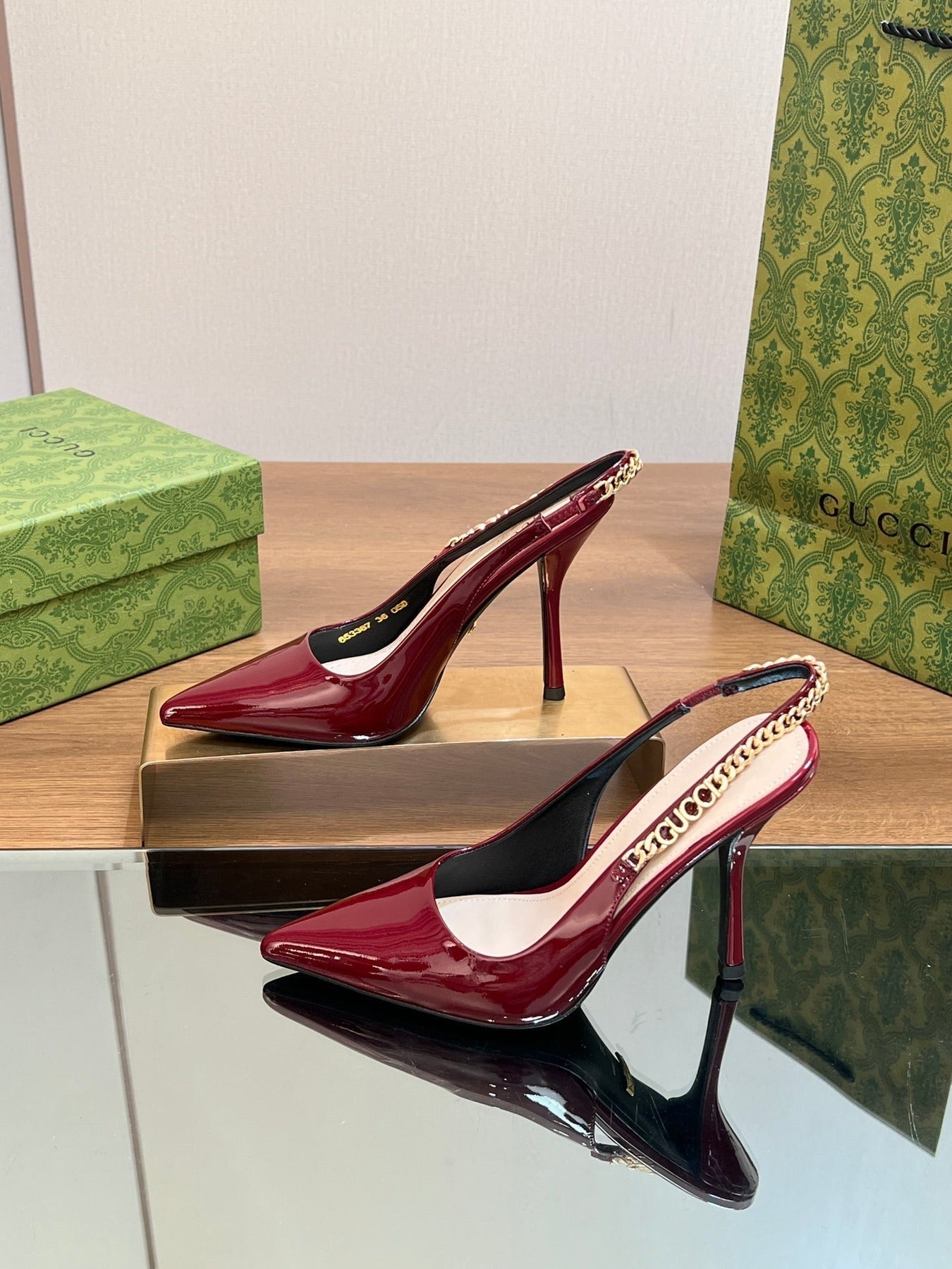 GG SIGNORIA SLINGBACK PUMP BLOOD LAMBSKIN