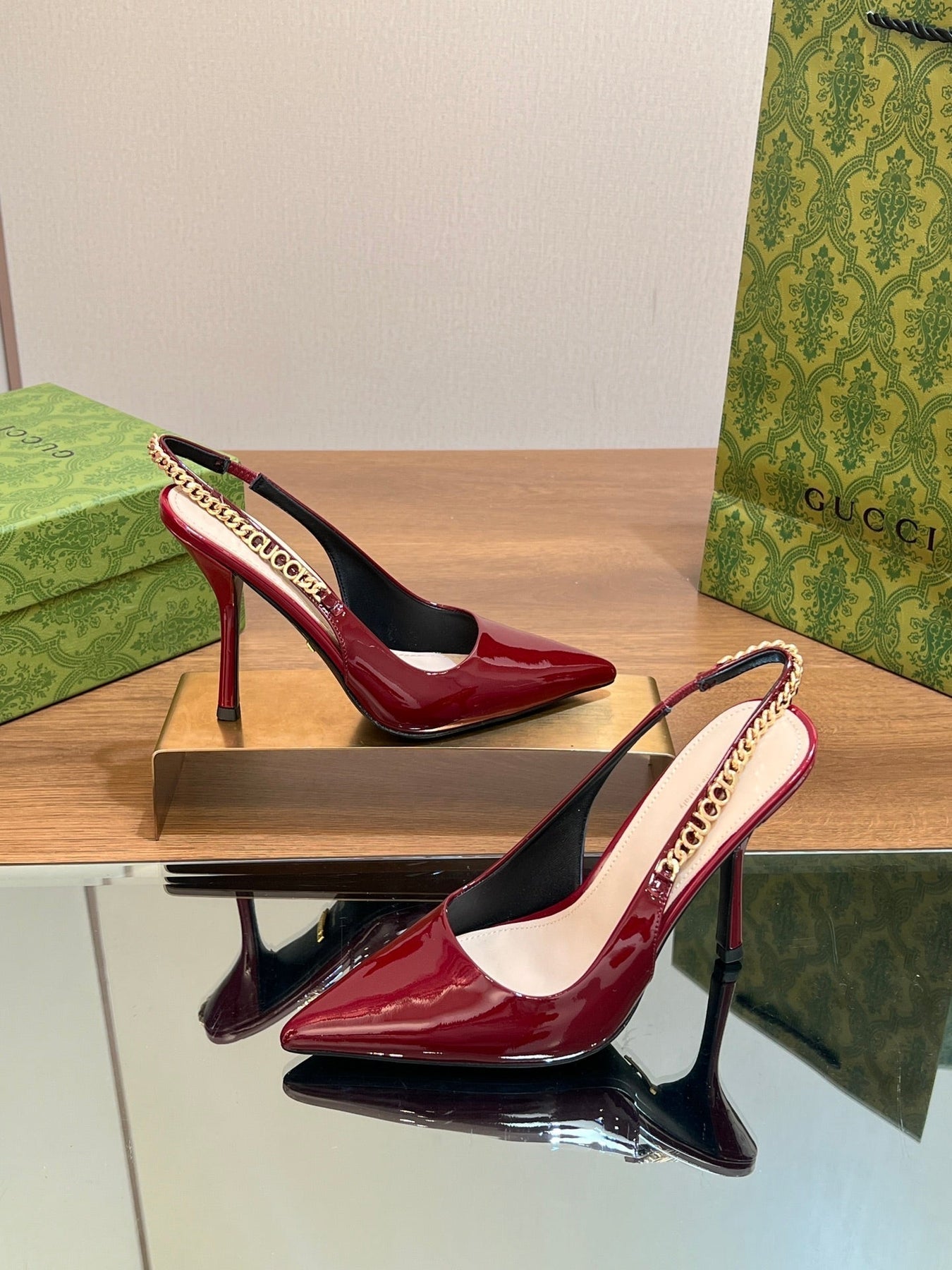 GG SIGNORIA SLINGBACK PUMP BLOOD LAMBSKIN