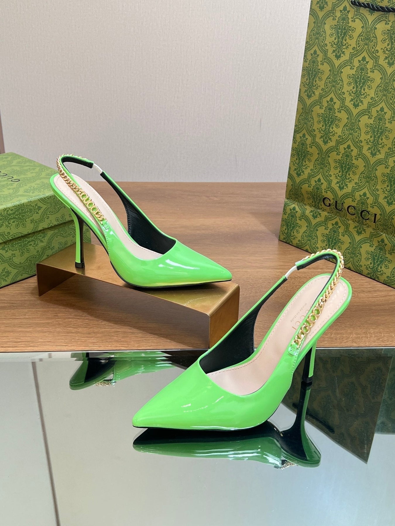 GG SIGNORIA SLINGBACK PUMP SHAMROCK LAMBSKIN