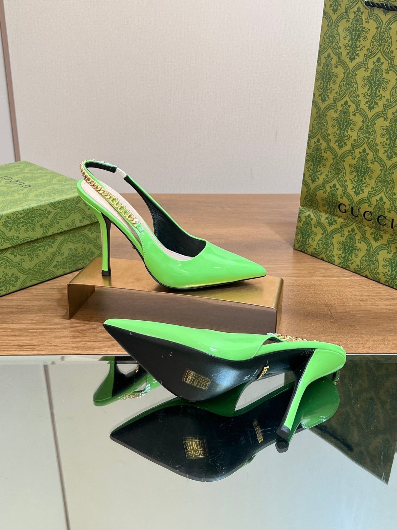 GG SIGNORIA SLINGBACK PUMP SHAMROCK LAMBSKIN