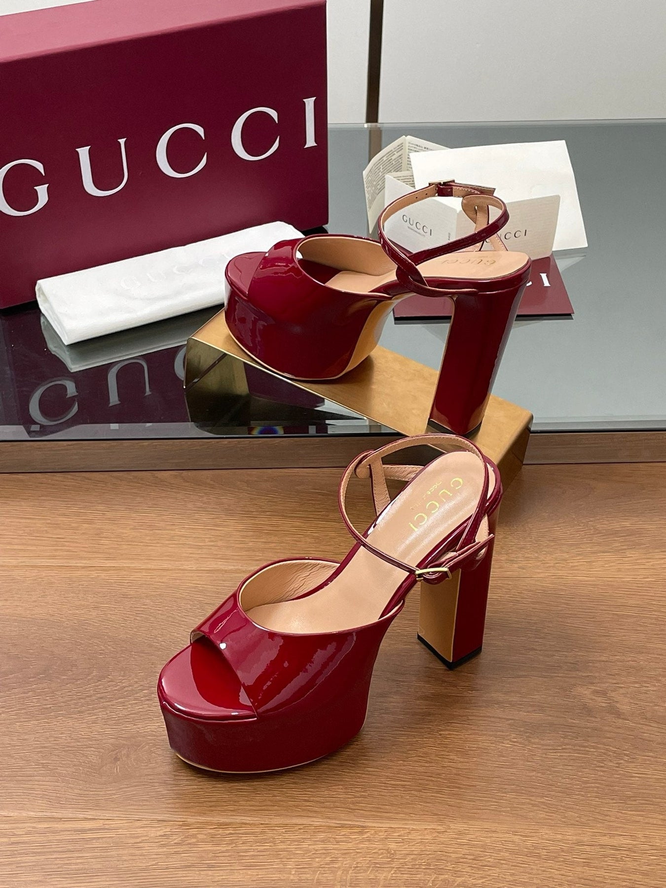HIGH HEEL SANDALS 13 CM IN RED LAMBSKIN