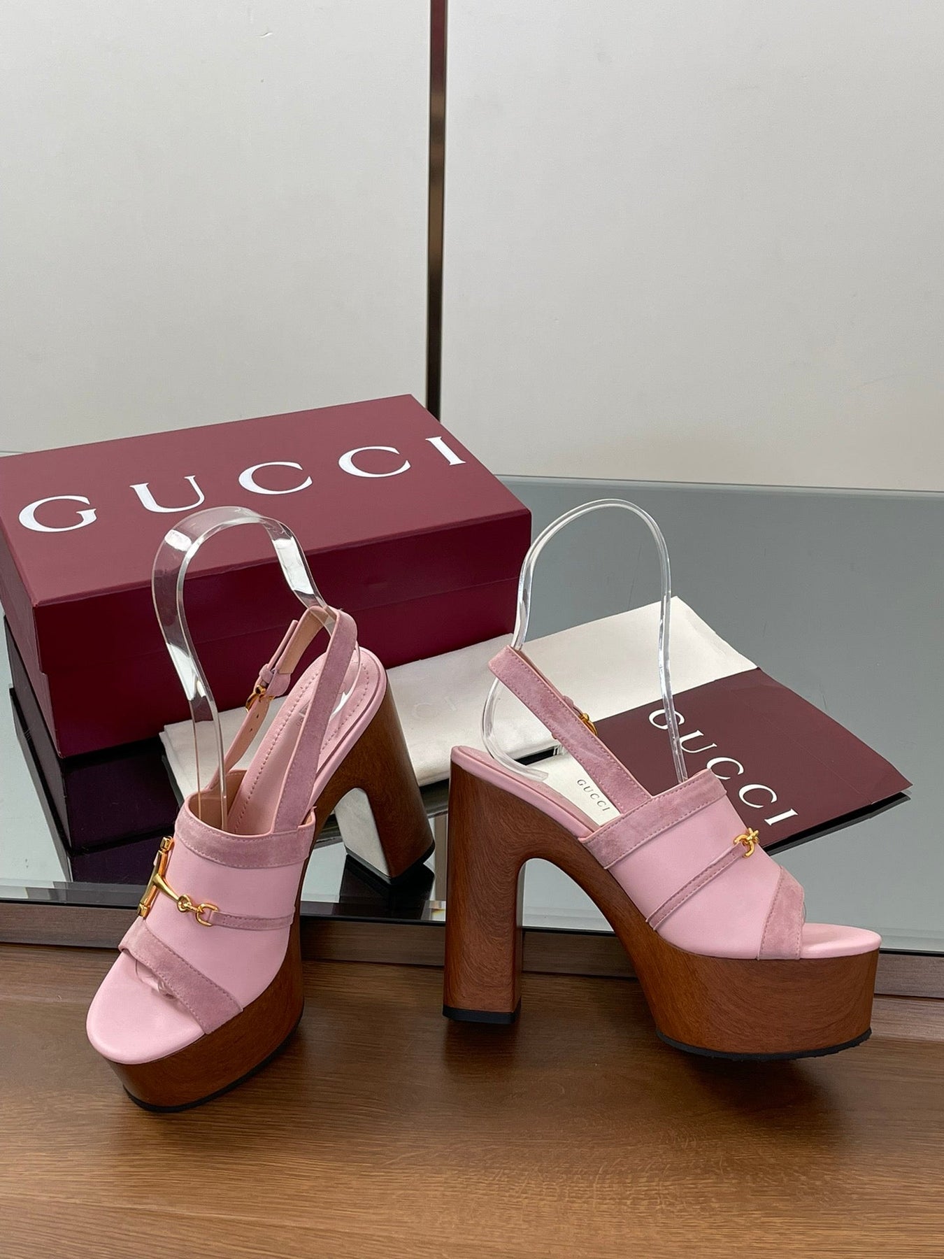 HIGH HEEL SANDALS 13 CM IN PINK CALFSKIN MIX SUEDUE GOLD HARDWARE