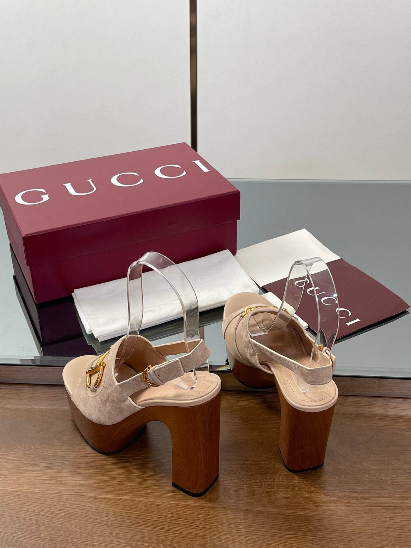 HIGH HEEL SANDALS 13 CM IN BEIGE CALFSKIN MIX SUEDUE GOLD HARDWARE