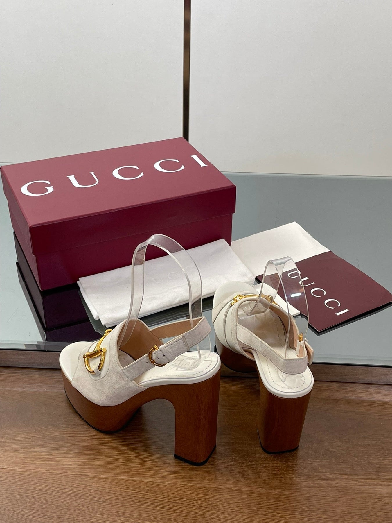 HIGH HEEL SANDALS 13 CM IN CREAM WHITE CALFSKIN MIX SUEDUE GOLD HARDWARE
