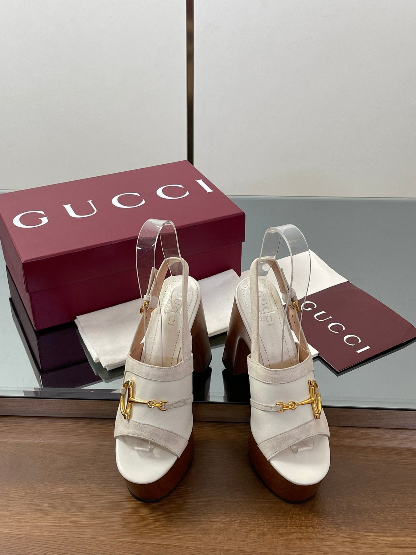 HIGH HEEL SANDALS 13 CM IN CREAM WHITE CALFSKIN MIX SUEDUE GOLD HARDWARE