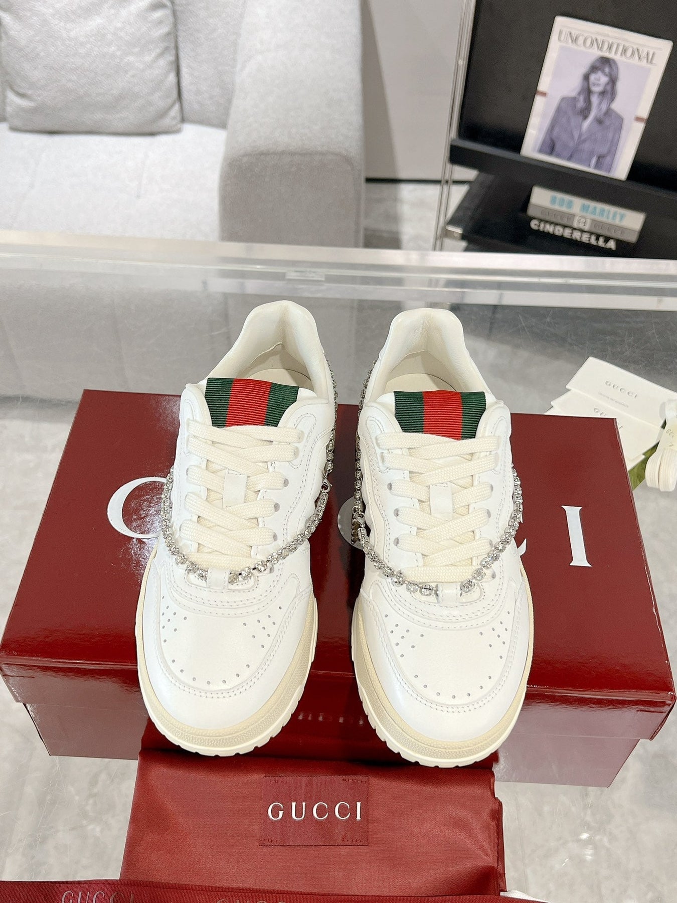 GG RE-WEB SNEAKER FOR COUPLE WHITE
