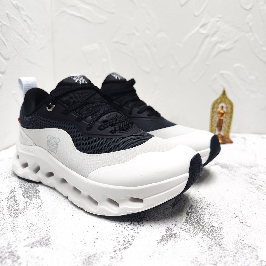 CLOUDTILT 2.0 SNEAKER PALE GRAY MIX BLACK CALFSKIN AND BREATHABLE MESH