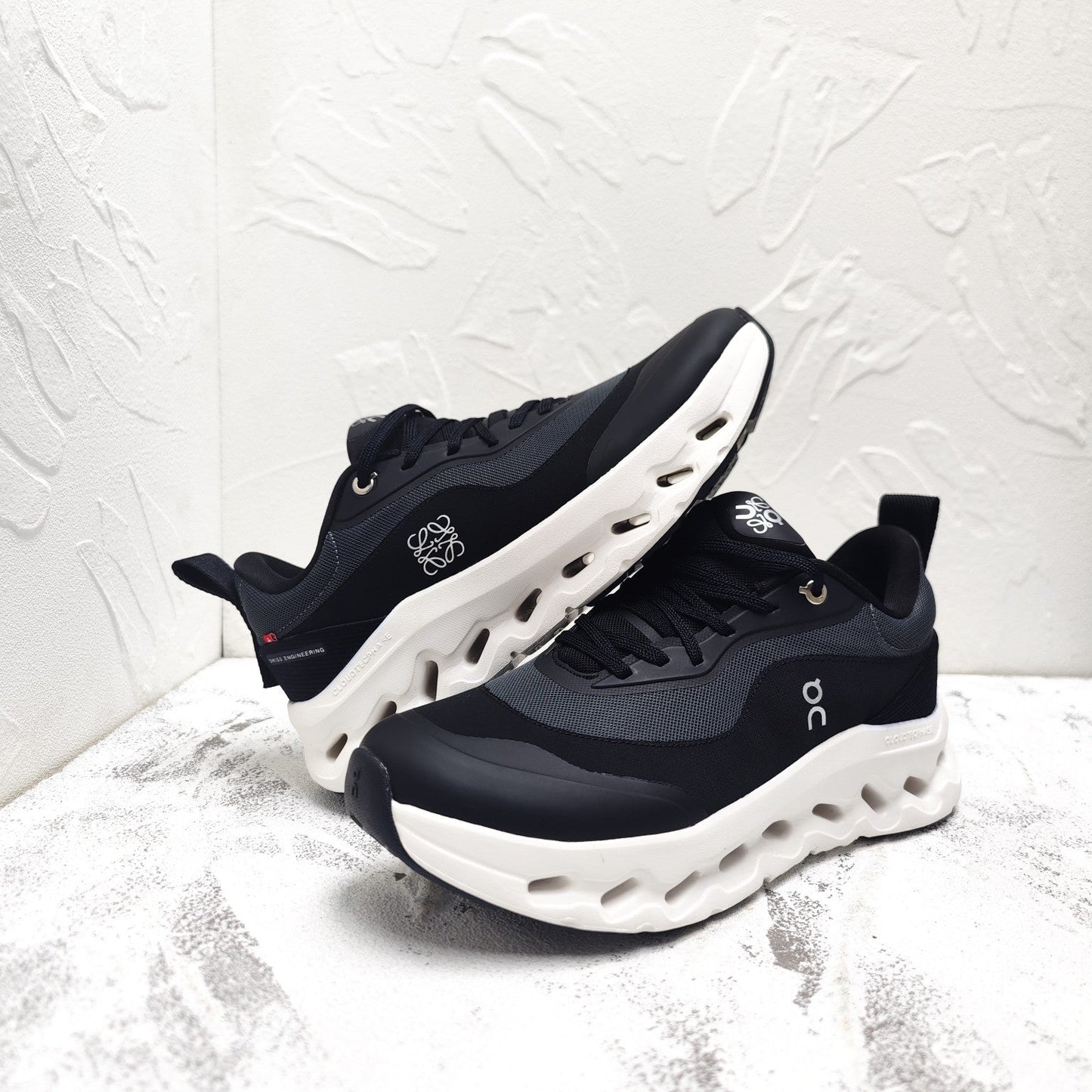 CLOUDTILT 2.0 SNEAKER IN BLACK CALFSKIN AND BREATHABLE MESH