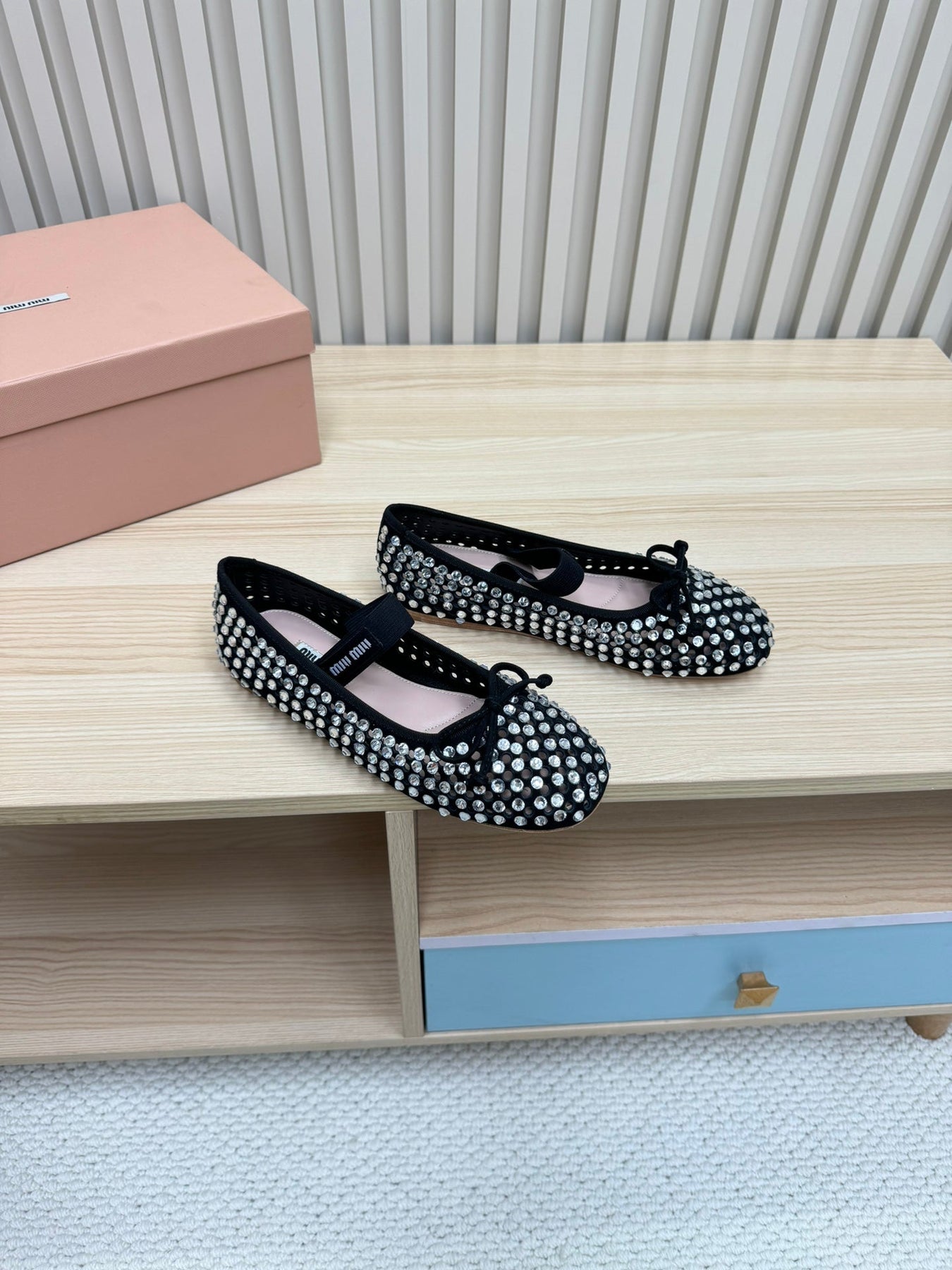 RHINESTONES MARY JANE FLATS IN BLACK SUEDE