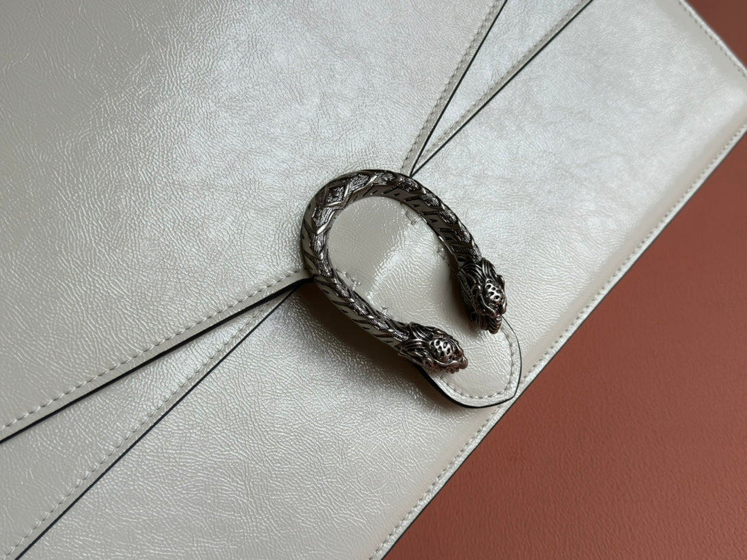 DIONYSUS LAGRE SHOULDER BAG 42 IN OFF WHITE GLOSSY LAMBSKIN