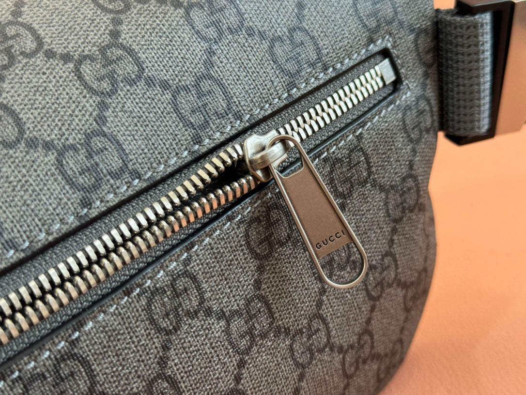 OPHIDIA BELT BAG 26 IN GREY GG CALFSKIN