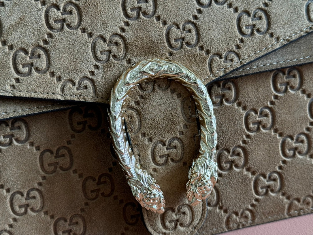 DIONYSUS LAGRE SHOULDER BAG 42 IN BROWN SUEDE