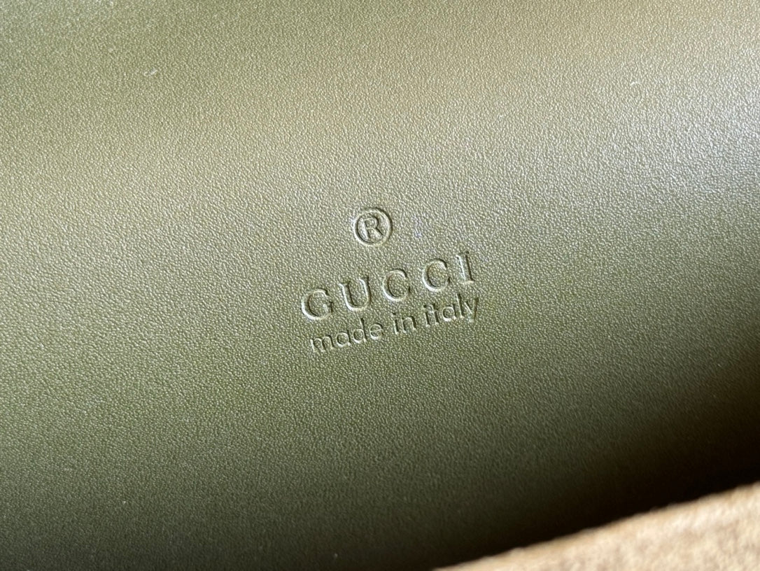 DIONYSUS MEDIUM SHOULDER BAG 27.5 IN DARK GREEN GG SUEDE