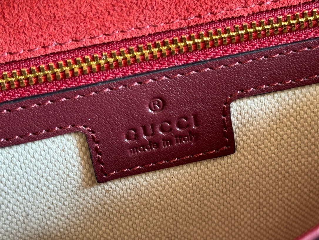 LARGE BLONDIE SHOULDER BAG 29.5 IN RED PATENT CALFSKIN