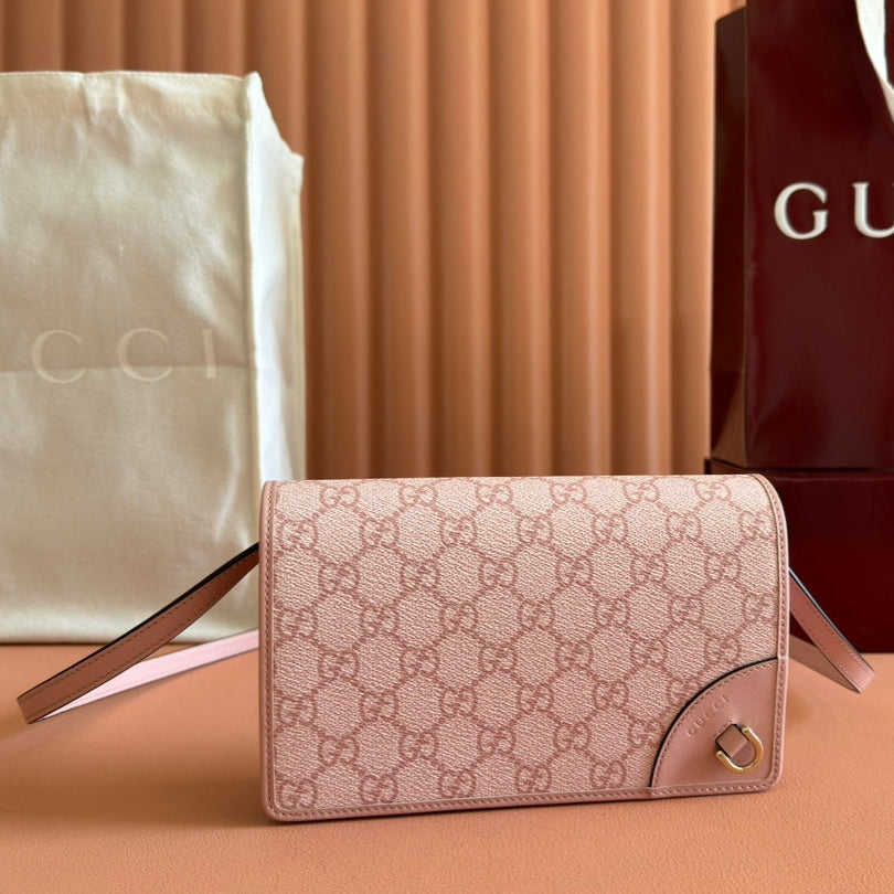 EMBLEM WALLET GG MONOGRAM 20 IN LIGHT PINK SMOOTH CALFSKIN