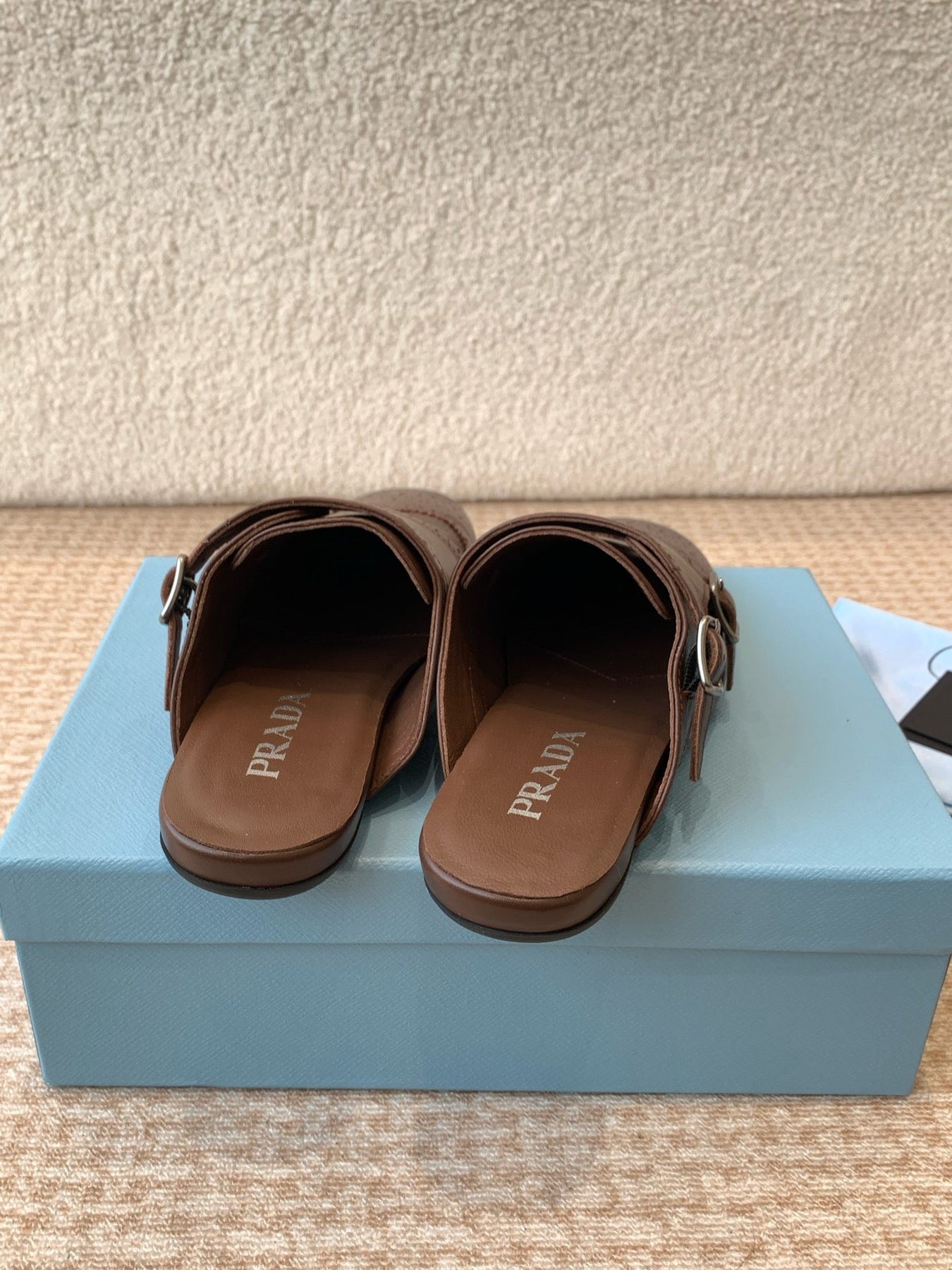 DOUBLE MONK MULES IN DARK BROWN CALFSKIN